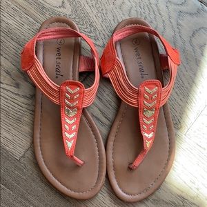 Salmon colored sandals